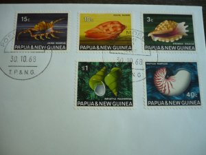 Postal History - Papua New Guinea - Scott# 266,270,272,276,278 - First Day Cover