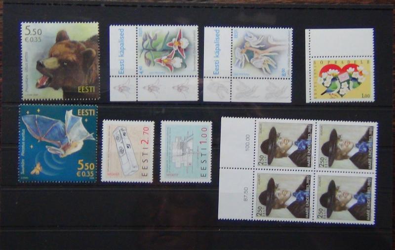 Estonia 1993 Friendship 2005 Flowers 2008 2009 Fauna 1996 1998 Europa sets MNH