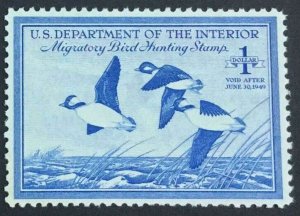 MOMEN: US STAMPS #RW15 BLUE DUCK MINT OG NH XF $60+ LOT #73952-6