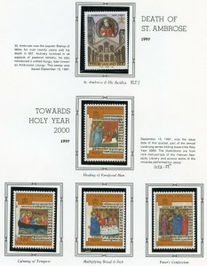 VATICAN CITY 1997  COMPLETE YEAR SET STAMPS WITH BOOKLET MINT NH ON ALBUM PAGES