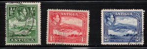 ANTIGUA Scott # 84-5, 88 Used - KGVI Various Scenes