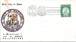 Philippines FDC 1959 - Bacolod City - 6c Stamp - Single - F43379