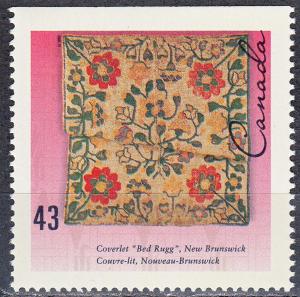 #1461 MNH Canada Hand Crafted Textiles - Coverlet Bed Rugg