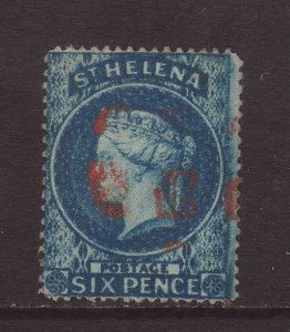 1861 St Helena 6d Wmk Large Star Clean Cut Perfs Fine Used SG2