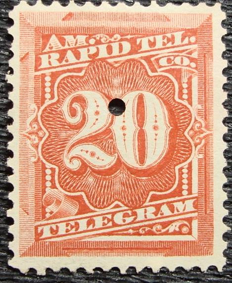 US #1T6, Used Punched Single, Telegraph, SCV $.25 L3