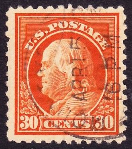 Scott 516, VF-XF Used, 30c P.11, Mount Vernon CDS, Small Light Creases