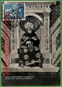 32727 - VATICAN - MAXIMUM CARD - 14.5.55 - religion, St. Augustine-