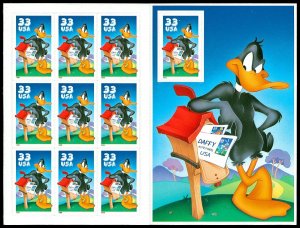 Scott 3306 33c Daffy Duck Mint Sheet of 10 VF NH Normal Variety