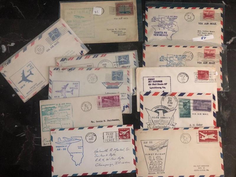 Great United States 45 first flight cover FFC Collection Lot