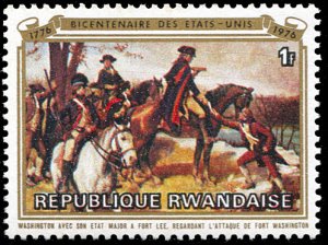 Rwanda 725, MNH, USA Bicentennial, Washington at Fort Lee