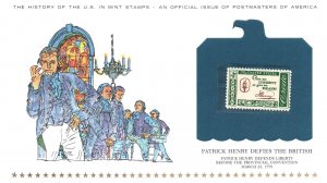 THE HISTORY OF THE U.S. IN MINT STAMPS PATRICK HENRY DEFIES THE BRITISH