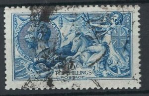 GB 1915 10s Bright Cambridge blue sg411 Spec N70(5) good used, well centred, w 