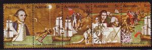 Australia 481a mint NH 1970 Captain Cook strip of 5 as is