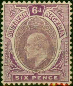 Southern Nigeria 1909 6d Dull Purple & Purple SG39 Fine MM (2)