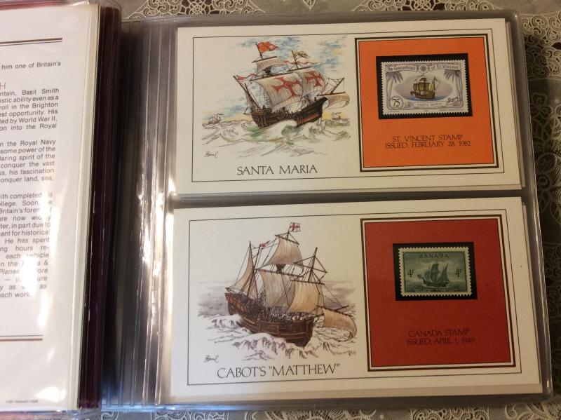 Worldwide Collection of 39 Cachet Cards,Ships,Sailing ships Fine inSpecial Album