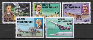 Central African Republic 297-301 History of Aviation set MNH