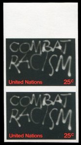 United Nations #288, 1977 25c Combat Racism, imperf. top margin vertical pair...