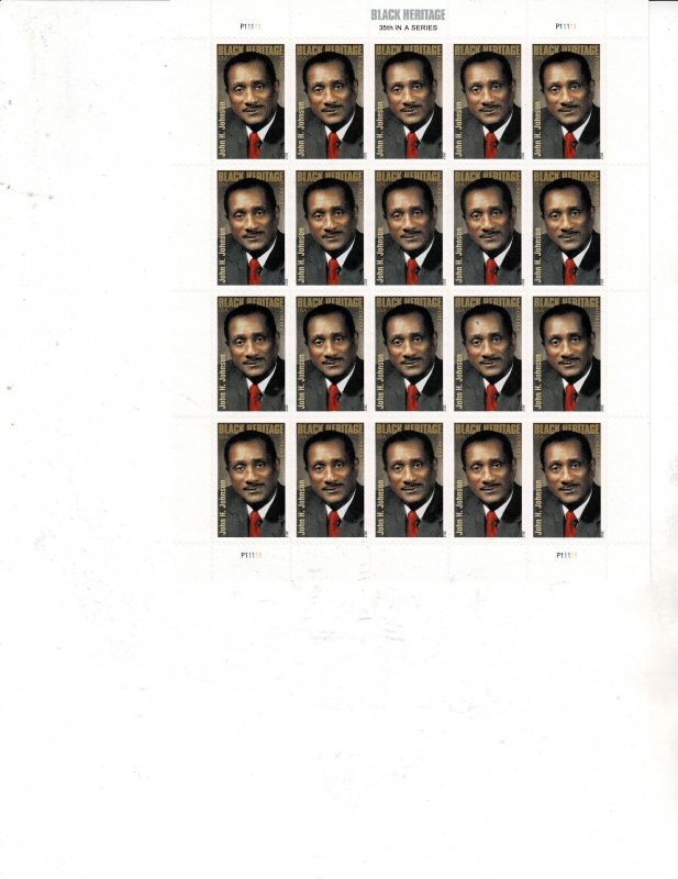 John H. Johnson Black Heritage Forever US Postage Sheet #4624 VF MNH