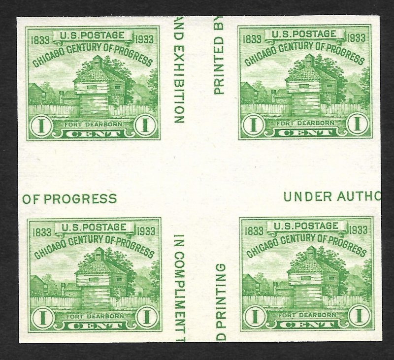 Doyle's_Stamps: Scott #766** NGAI  XF 1935 Cross Gutter Block