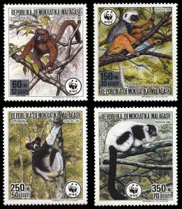 Malagasy Rep. WWF Primates in Peril 4v SG#671-674 SC#836-839 MI#1110-1113