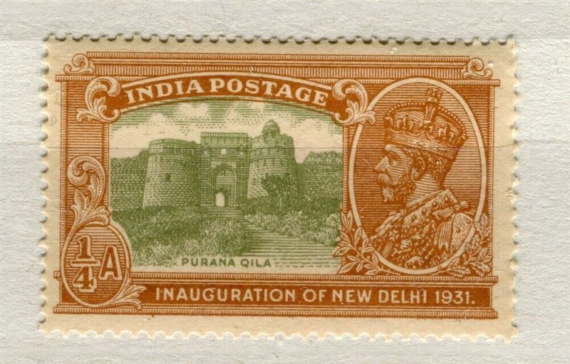 INDIA; 1931 early GV New Delhi issue Mint hinged 1/4a. value