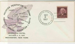 U.S. 1957 Frontier Fed of Stamp Clubs Ann. Ex. N.Y. Illust Stamp Cover Ref 37680