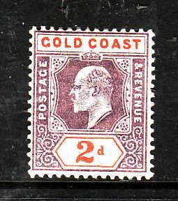 Gold Coast-Sc#40-unused hinged KEVII 2p vio &  red orange-1902-