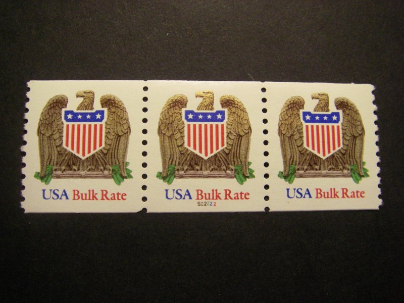 Scott 2604, 10c Eagle & Shield, PNC3 #S22222, Low Gloss, MNH Coil Beauty