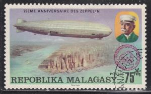 Fr Madagascar 547 Used 1976 Count Zeppelin and LZ-133