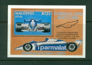 Maldives Islands  #1593 (1991 BMW Canadian Grand Prix sheet) VFMNH CV $7.75