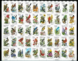PCBstamps   US #1953/2002 Sheet $10.00(50x20c)State Birds & Flower, MNH, (2)