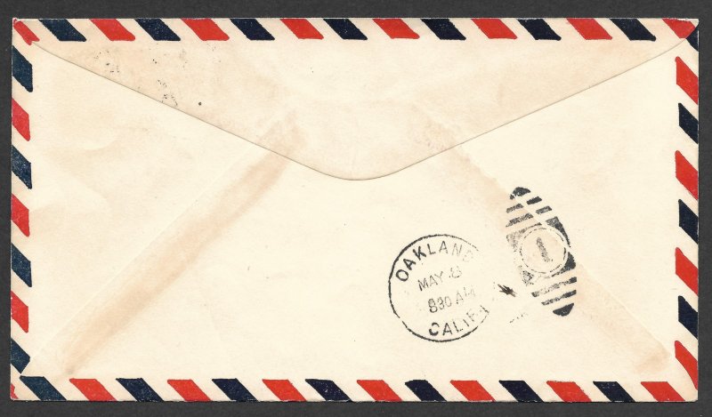 Doyle's_Stamps: California Speedboat Mail Service Cover w/1928 5c Hawaii Ovpt