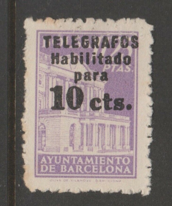 Spain Telegraph Cinderella revenue fiscal stamp- 7-21-