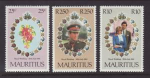 Mauritius 520-522 Royal Wedding MNH VF