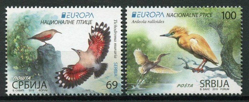 Serbia 2019 MNH Birds Europa Wallcreeper Squacco Heron 2v Set Herons Stamps