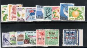 Cook Islands #177 - #194 (SG #218 - #221 Etc) Very Fine Never Hinged