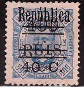 Cape Verde Scott 205 Used Surcharged stamp  1922 very light cancel