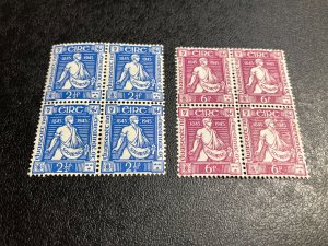 Ireland Scott 131-32 blocks of 4 mint