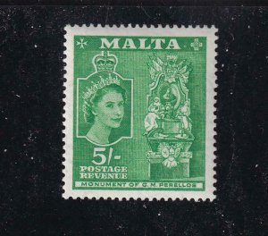 MALTA # 260 VF-MNH QE11 5sh CAT VALUE $13.50