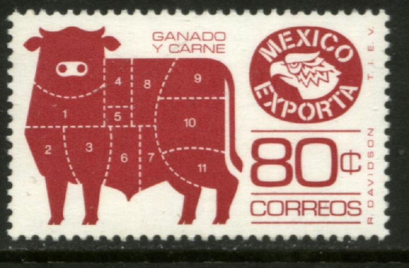 MEXICO Exporta 1168a, 80c Cattle P 14 Wmkd Fosfo Paper 2 MNH