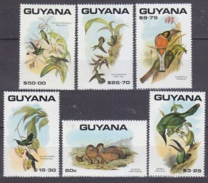 1990 Guyana 3184,3186,3196,3201,3205,3207 Birds 7,00 €