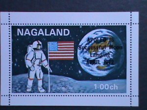 ​NAGALAND-1972-SUCCESSFUL MOON LANDING GOLD OVPT.  MNH-OG  S/S VERY FINE