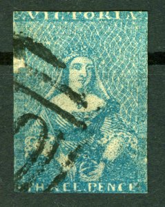 Victoria, 1850, Victoria, blue, 3 p. , Scott #1,  USED