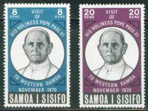 Samoa Scott 337-338 MNH** 1970 Pope Paul VI visit set