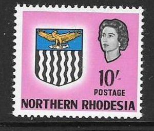 NORTHERN RHODESIA SG87 1963 10/- BRIGHT MAGENTA MTD MINT