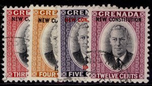 GRENADA GVI SG187-190, 1951 New constitution set, FINE USED.