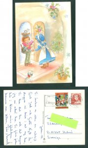 Denmark.1983 Christmas Card. Seal + 2.50 Kr.Copenh. Children, Gifts, Dog. Bird.