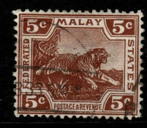 MALAYA FMS SG62 1932 5c BROWN USED