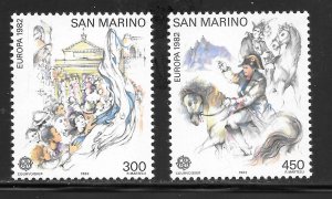 San Marino Scott 1019-20 MNHDG - 1982 EUROPA Issue - SCV $5.25