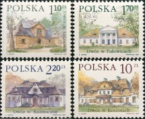 Poland 1997 MNH Stamps Scott 3346-3349 Manor houses of Polish nobility Mansions